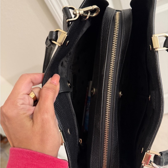 Kate Spade Elegant Black Leather Satchel - Picture 2 of 2